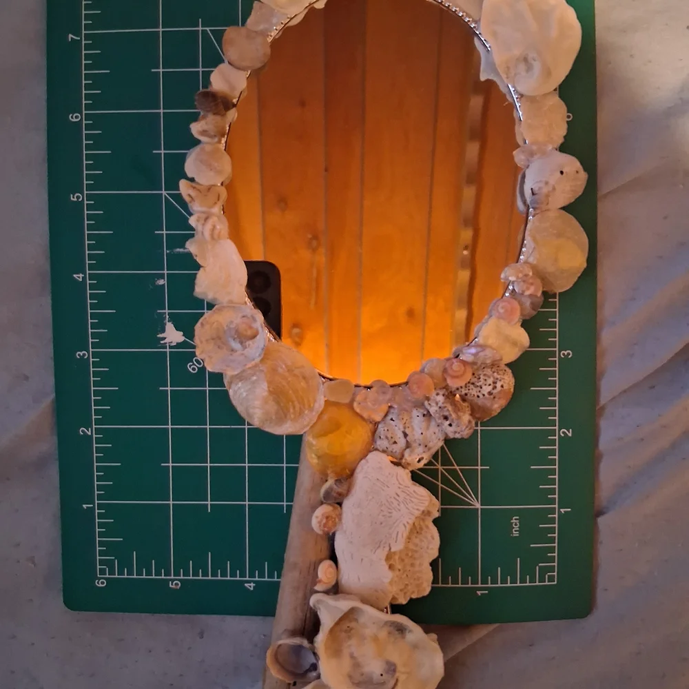 Shell-Embellished Hand Mirror - Picture 6 of 10